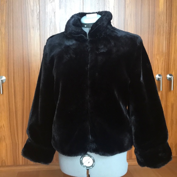 GAP Other - Gap Faux Black Fur Coat